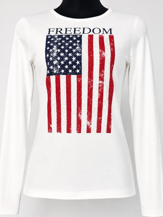 Velvet Tops - 💥Rare Vtg Velvet Graham Spencer Freedom Flag Top      #Z